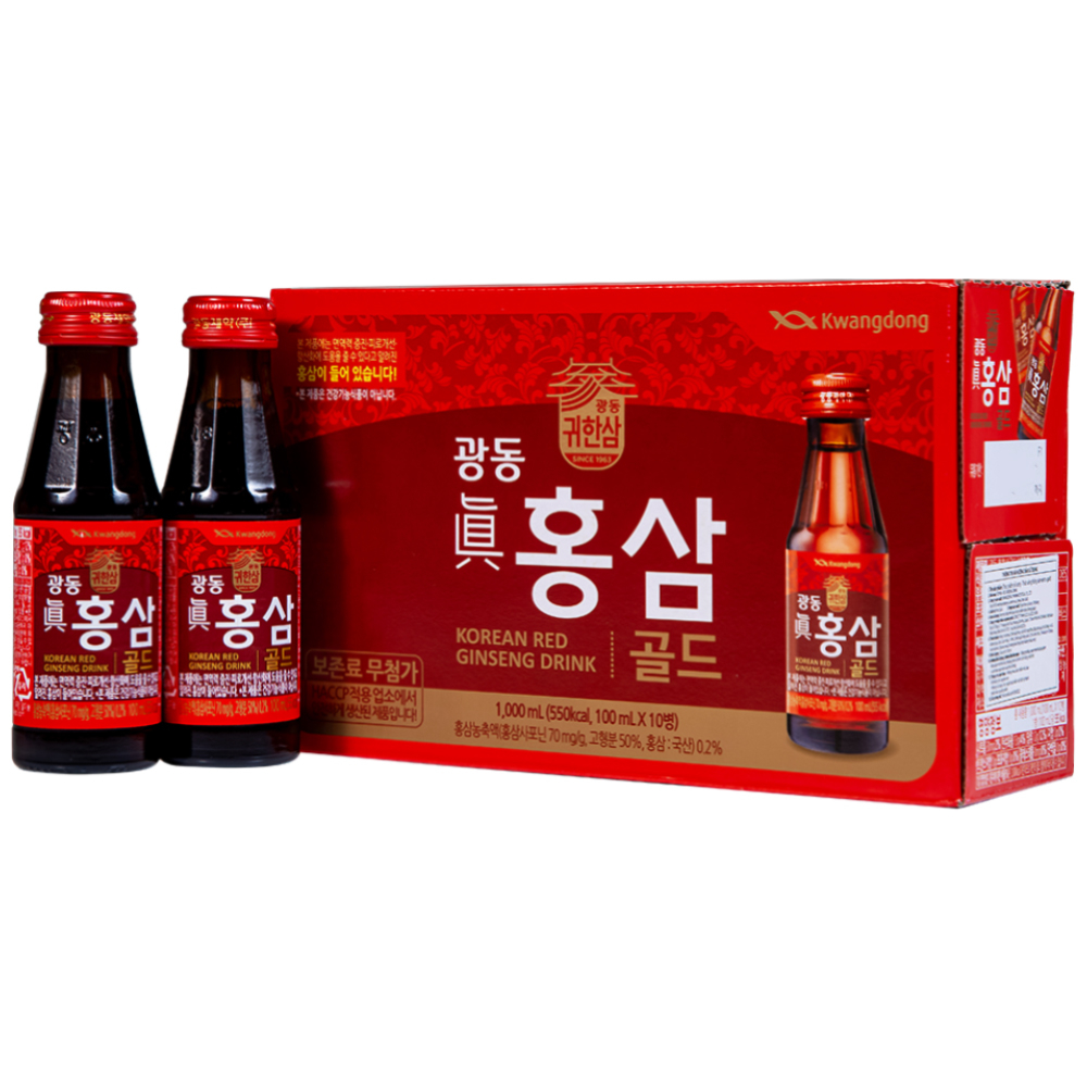 Hình ảnh Nước Hồng Sâm Extra Gold Kwangdong bổ sung dinh dưỡng và năng lượng, tăng cường sức đề kháng (10 chai x 100ml)