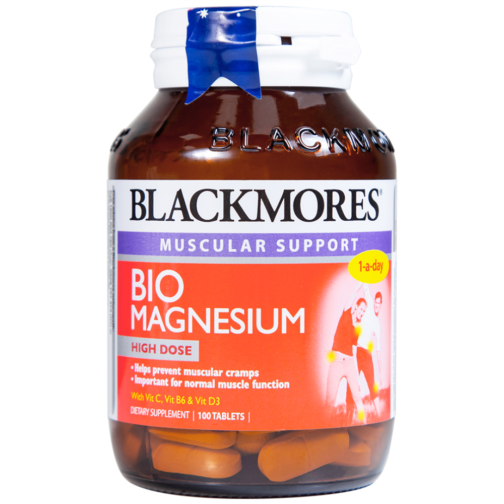 Hình ảnh Viên uống Blackmores Bio Magnesium hỗ trợ cơ bắp, giảm triệu chứng tiền kinh nguyệt (100 viên)