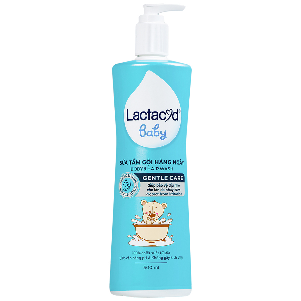 Hình ảnh Sữa tắm gội hàng ngày Lactacyd Baby Gentle Care cho trẻ giảm rôm sảy và hăm kẻ (500ml)