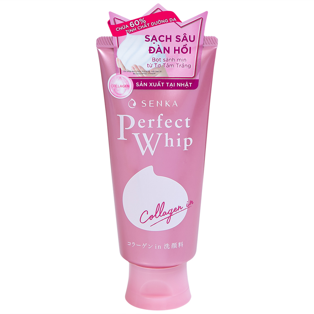 Hình ảnh Sữa rửa mặt Perfect Whip Collagen in Senka loại bỏ bụi bẩn, bụi mịn và bã nhờn (120g)