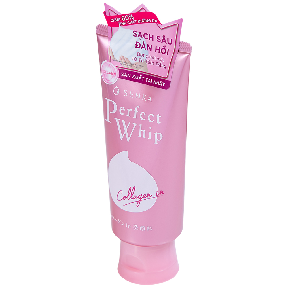 Hình ảnh Sữa rửa mặt Perfect Whip Collagen in Senka loại bỏ bụi bẩn, bụi mịn và bã nhờn (120g)