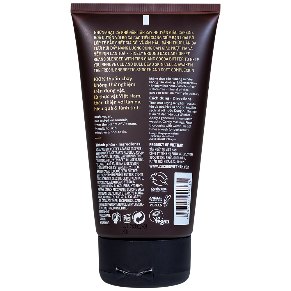 Hình ảnh Cà phê Đắk Lắk Cocoon làm sạch da chết trên mặt (150ml)