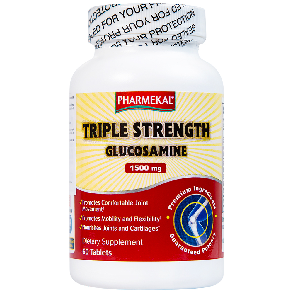 Viên uống Triple Strength Glucosamine 1500mg Pharmekal bổ sung dưỡng chất cho khớp (60 viên)