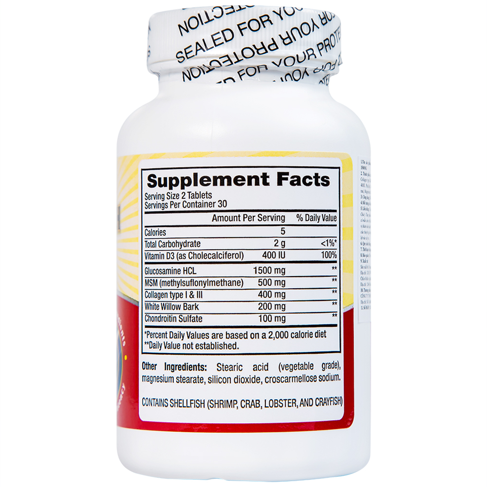 Hình ảnh Viên uống Triple Strength Glucosamine 1500mg Pharmekal bổ sung dưỡng chất cho khớp (60 viên)
