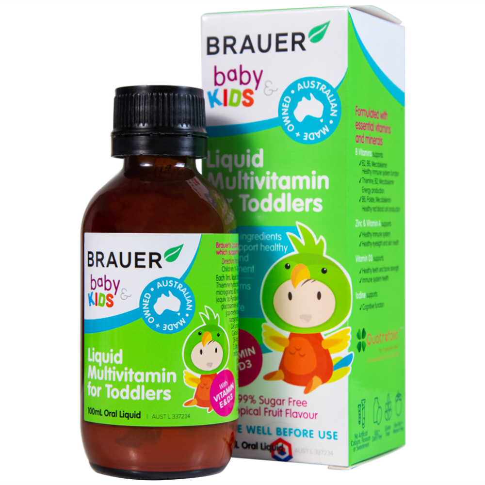 Hình ảnh Siro Brauer Baby & Kids Liquid Multivitamin For Toddlers bổ sung một số vitamin và khoáng chất (100ml)