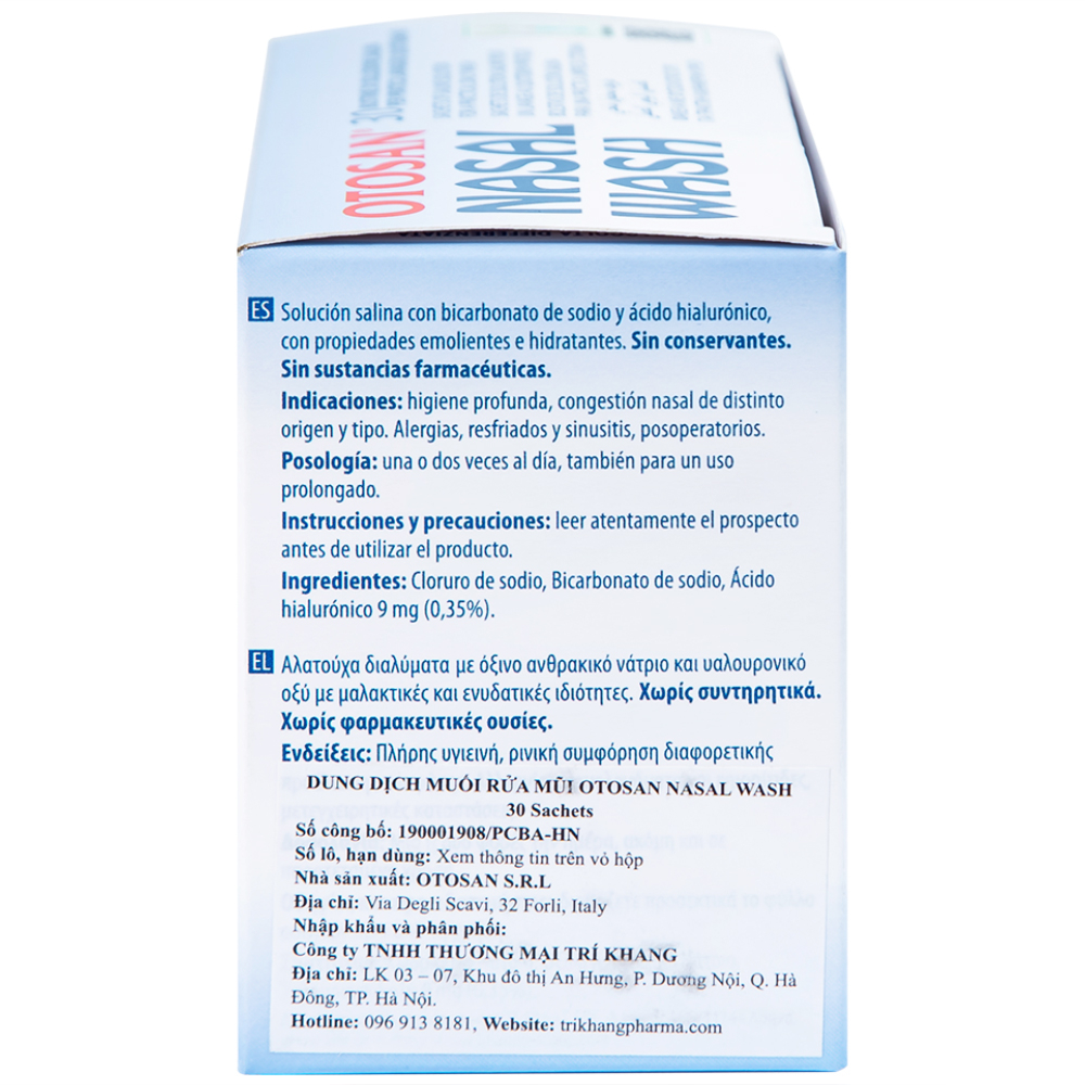 Hình ảnh Dung dịch muối rửa mũi Otosan Nasal Wash làm sạch sâu và giảm chứng viêm mũi dị ứng, cảm lạnh (30 gói)