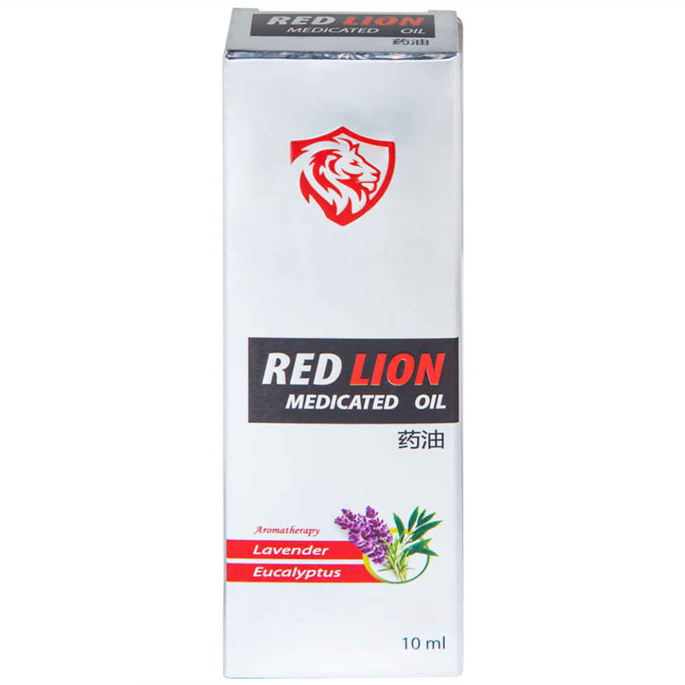 Hình ảnh Dầu gió lăn Red Lion Medicated Oil White Agimexpharm ấm da vùng xoa, sử dụng massage hỗ trợ thư giãn (10ml)