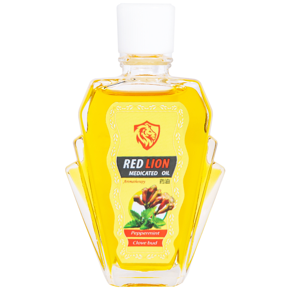 Hình ảnh Dầu gió lăn Red Lion Medicated Oil Yellow Agimexpharm ấm da vùng xoa, sử dụng massage hỗ trợ thư giãn (24ml)