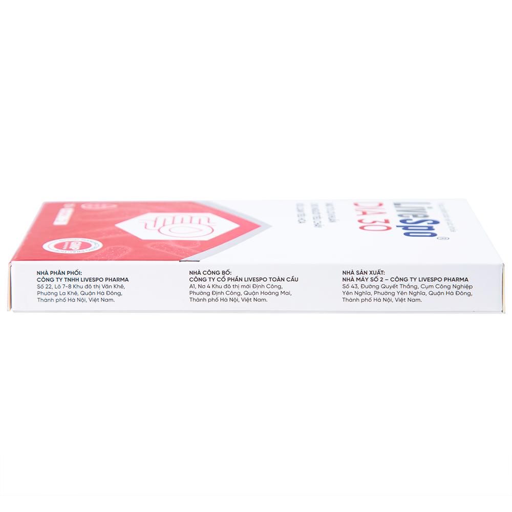 Hình ảnh Bào tử lợi khuẩn Livespo DIA 30 hỗ trợ giảm các triệu chứng tiêu chảy cấp tính, rối loạn tiêu hoá (10 ống x 5ml)