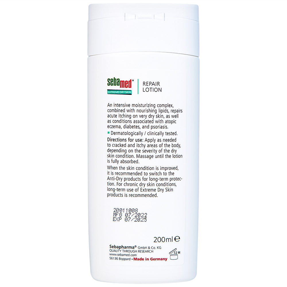 Hình ảnh Sữa dưỡng ẩm Extreme Dry Skin Repair Lotion 10% Urea Sebamed giảm khô, ngứa, bong tróc cho da khô, viêm da cơ địa (200ml)