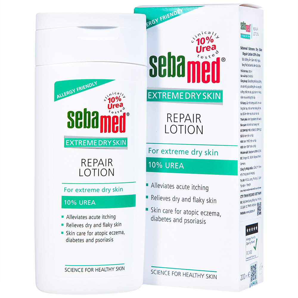Hình ảnh Sữa dưỡng ẩm Extreme Dry Skin Repair Lotion 10% Urea Sebamed giảm khô, ngứa, bong tróc cho da khô, viêm da cơ địa (200ml)