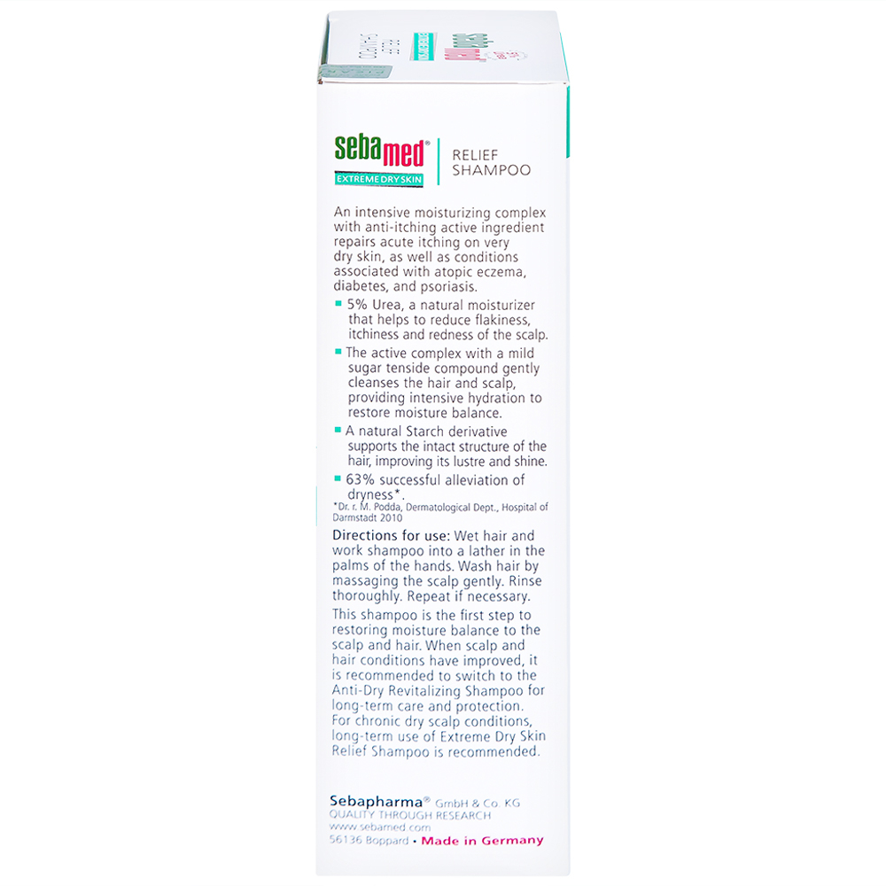 Hình ảnh Dầu gội đầu Extreme Dry Skin Relief Shampoo 5% Urea Sebamed giảm khô, ngứa  (200ml)