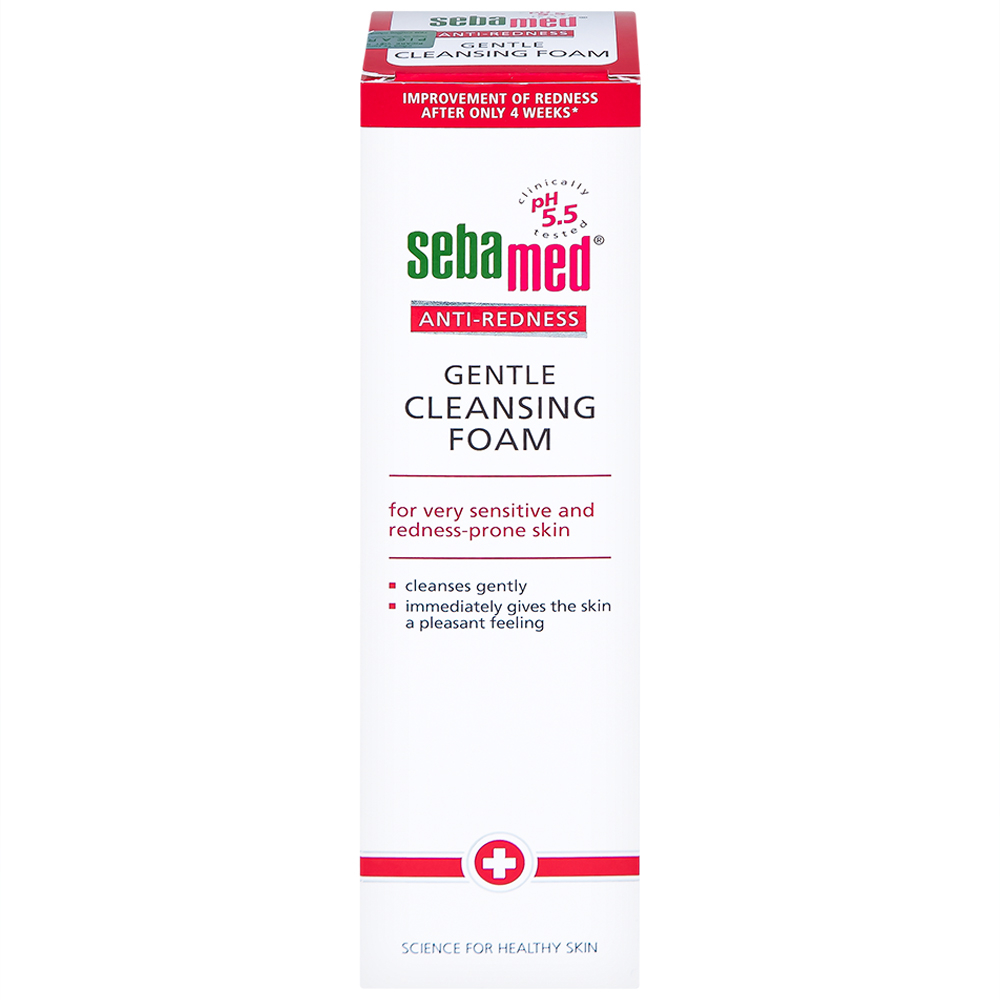 Hình ảnh Sữa rửa mặt bọt Anti-Redness Gentle Cleansing Foam Sebamed cho da siêu nhạy cảm, phục hồi biến chứng da (150ml)