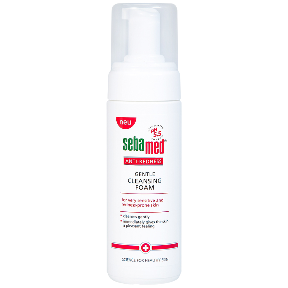 Hình ảnh Sữa rửa mặt bọt Anti-Redness Gentle Cleansing Foam Sebamed cho da siêu nhạy cảm, phục hồi biến chứng da (150ml)