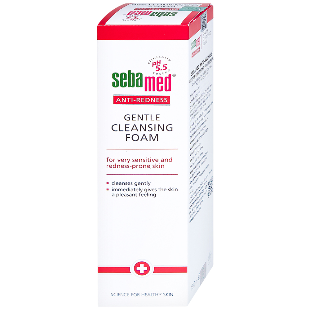 Hình ảnh Sữa rửa mặt bọt Anti-Redness Gentle Cleansing Foam Sebamed cho da siêu nhạy cảm, phục hồi biến chứng da (150ml)