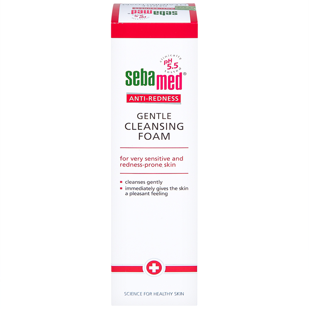 Hình ảnh Sữa rửa mặt bọt Anti-Redness Gentle Cleansing Foam Sebamed cho da siêu nhạy cảm, phục hồi biến chứng da (150ml)