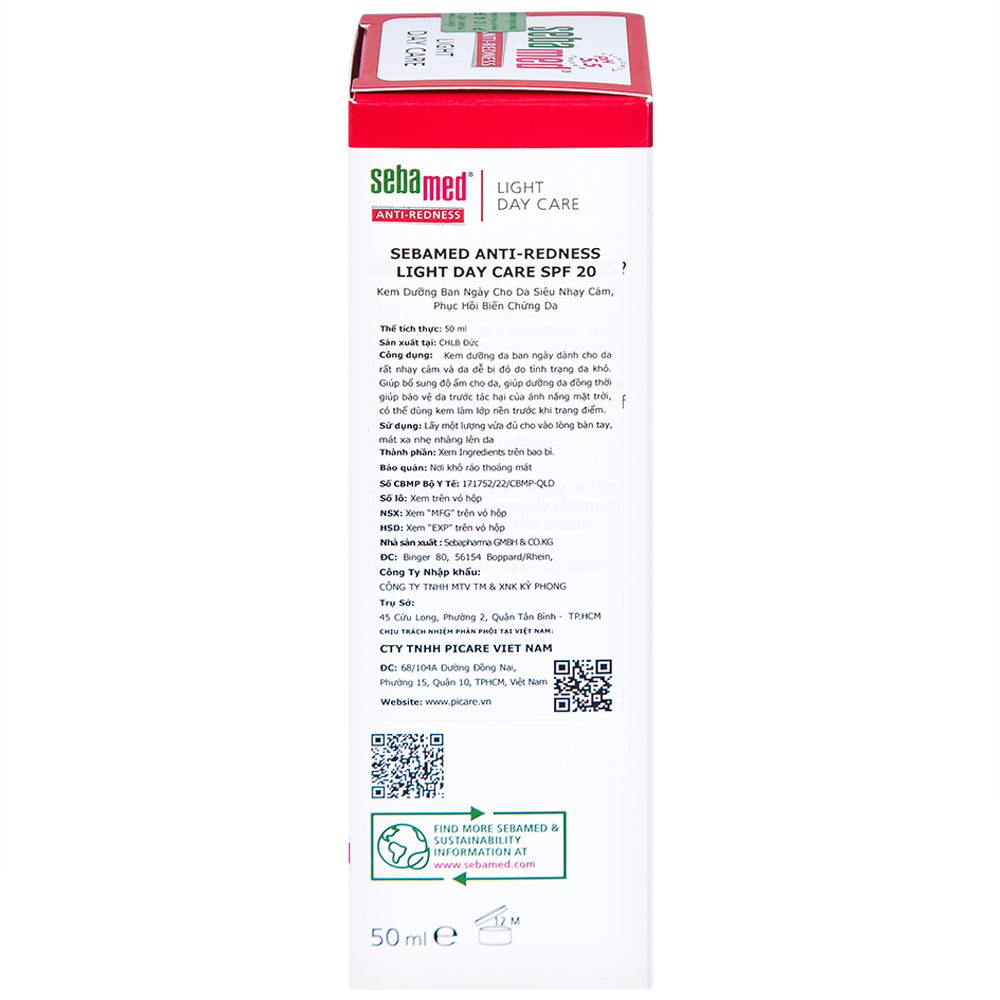 Hình ảnh Kem dưỡng ban ngày Sebamed Anti-Redness Light Day Care dành cho da rất nhạy cảm và dễ bị đỏ (50ml)