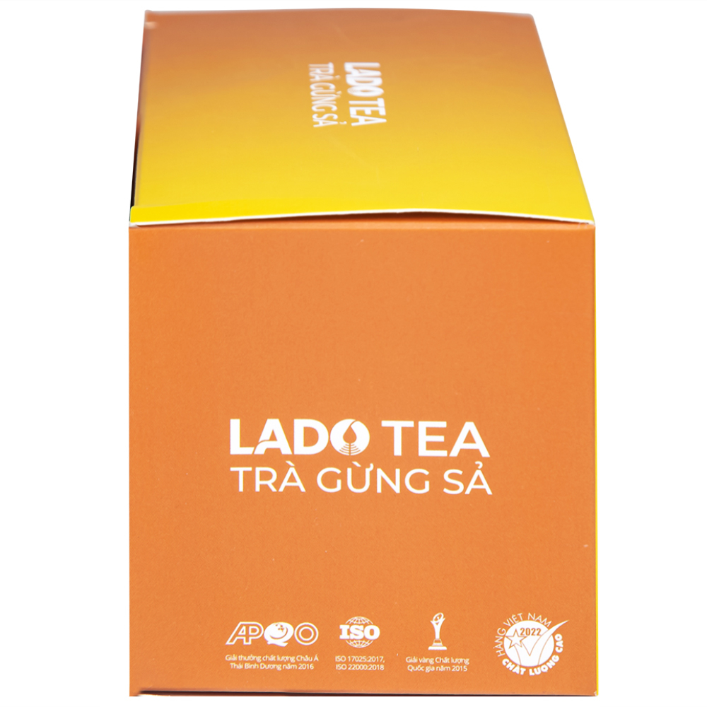 Hình ảnh Trà gừng sả Lado Tea Premium Ladophar hỗ trợ giảm các triệu chứng đau đầu (20 túi x 2g)