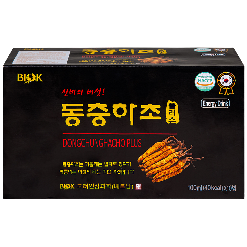 Hình ảnh Nước Đông Trùng Hạ Thảo DongChungHaCho Plus Biok hỗ trợ tăng sức đề kháng (10 chai x 100ml)