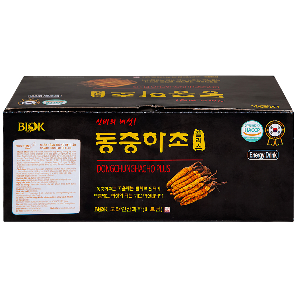 Hình ảnh Nước Đông Trùng Hạ Thảo DongChungHaCho Plus Biok hỗ trợ tăng sức đề kháng (10 chai x 100ml)