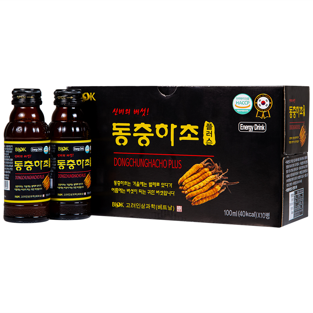 Hình ảnh Nước Đông Trùng Hạ Thảo DongChungHaCho Plus Biok hỗ trợ tăng sức đề kháng (10 chai x 100ml)