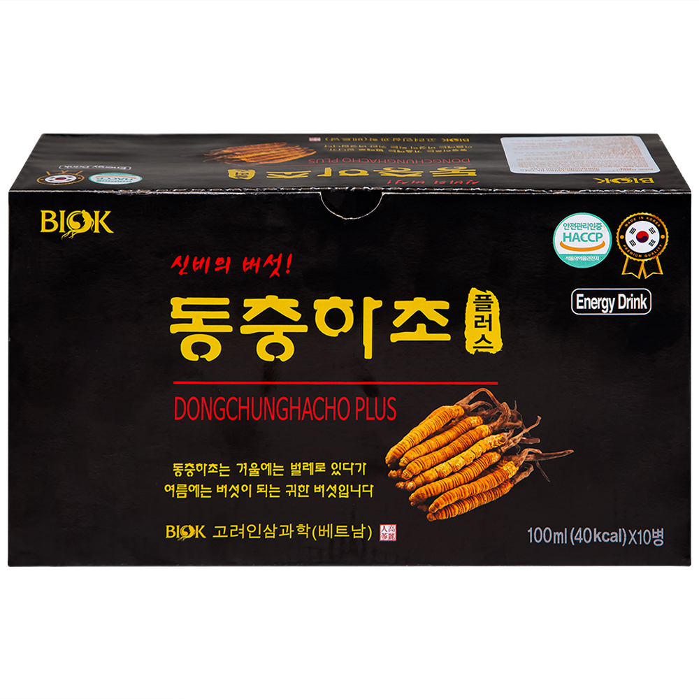 Hình ảnh Nước Đông Trùng Hạ Thảo DongChungHaCho Plus Biok hỗ trợ tăng sức đề kháng (10 chai x 100ml)