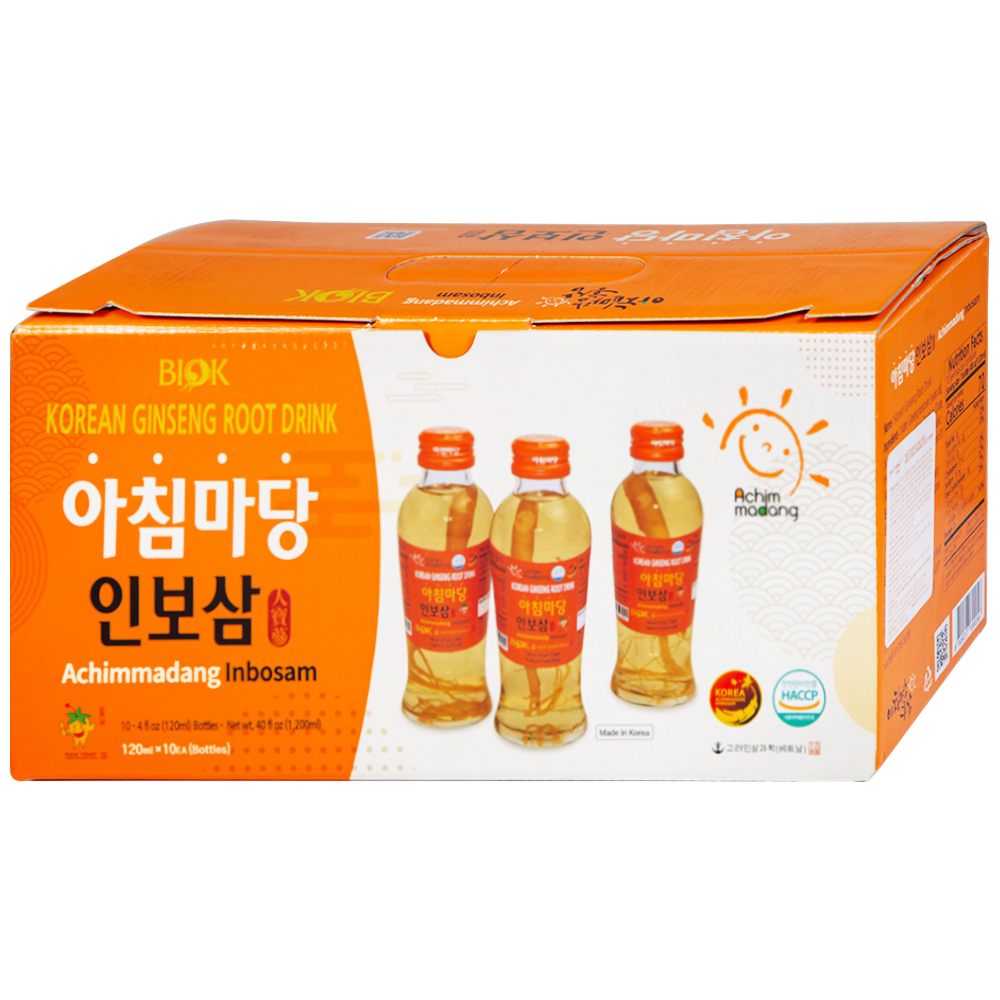 Hình ảnh Nước sâm củ Hàn Quốc Biok Korea Ginseng Root Drink tăng cường hệ miễn dịch và sức đề kháng (10 chai x 120ml)