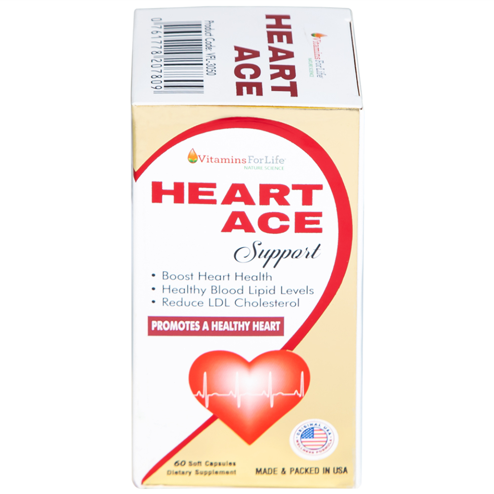 Hình ảnh Viên uống Heart Ace Support Vitamins For Life hỗ trợ sức khỏe tim mạch, điều hòa nhịp tim (Hộp 60 viên)