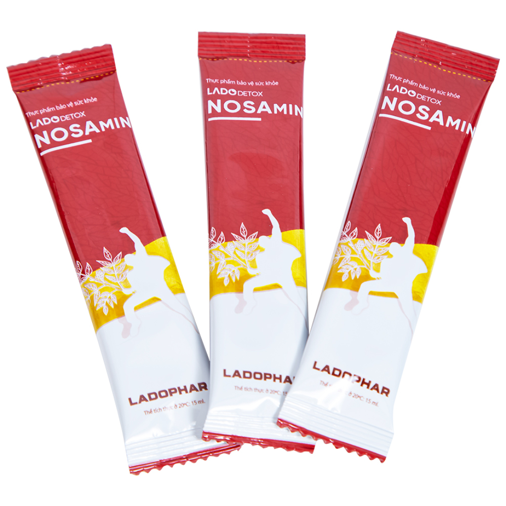 Hình ảnh Nước giải rượu bia Ladodetox Nosamin Ladophar hỗ trợ giải rượu, bia, giảm khó chịu (10 gói x 15ml)