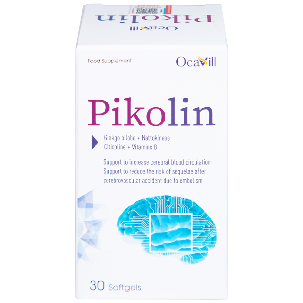 Hình ảnh Viên uống Pikolin Ocavill hỗ trợ tăng tuần hoàn máu não (30 viên)
