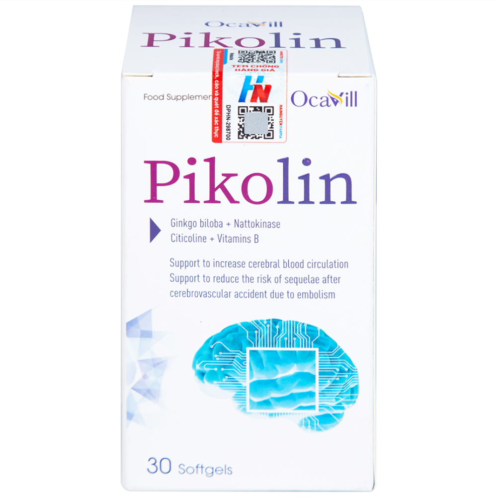 Hình ảnh Viên uống Pikolin Ocavill hỗ trợ tăng tuần hoàn máu não (30 viên)