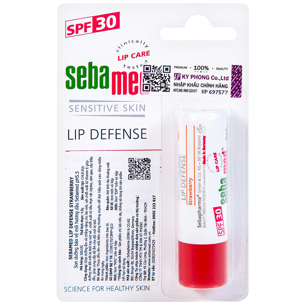 Hình ảnh Son dưỡng bảo vệ môi hương dâu Sebamed Lip Defense (4,8g)