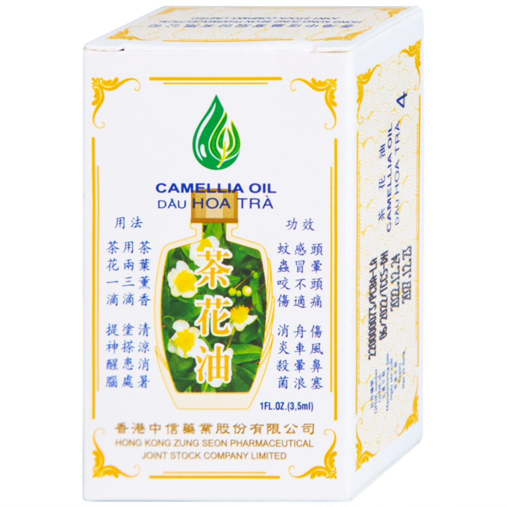 Hình ảnh Dầu Hoa Trà Camellia Oil Hong Kong Zung Seon hỗ trợ điều trị cảm cúm, nghẹt mũi, chóng mặt, nhứt đầu (3.5ml)