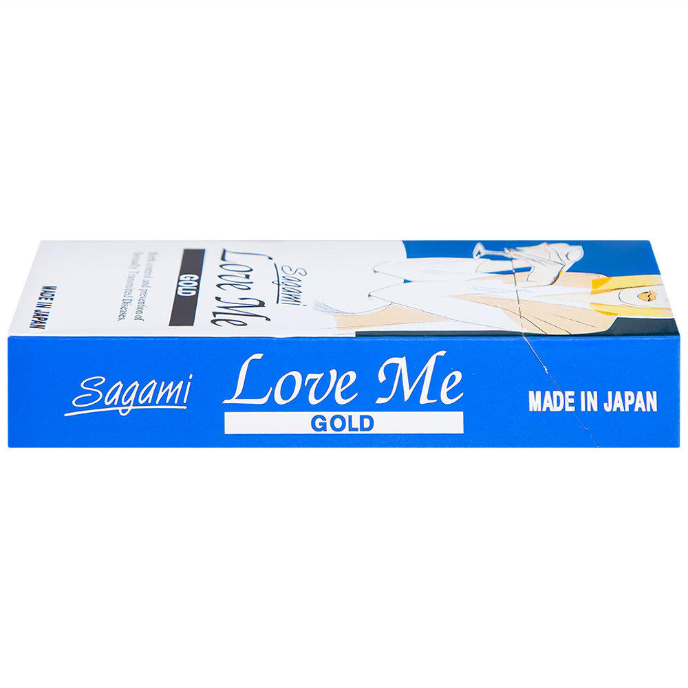 Hình ảnh Bao cao su Sagami Love Me Gold siêu mỏng, trơn, không màu không mùi (10 cái)