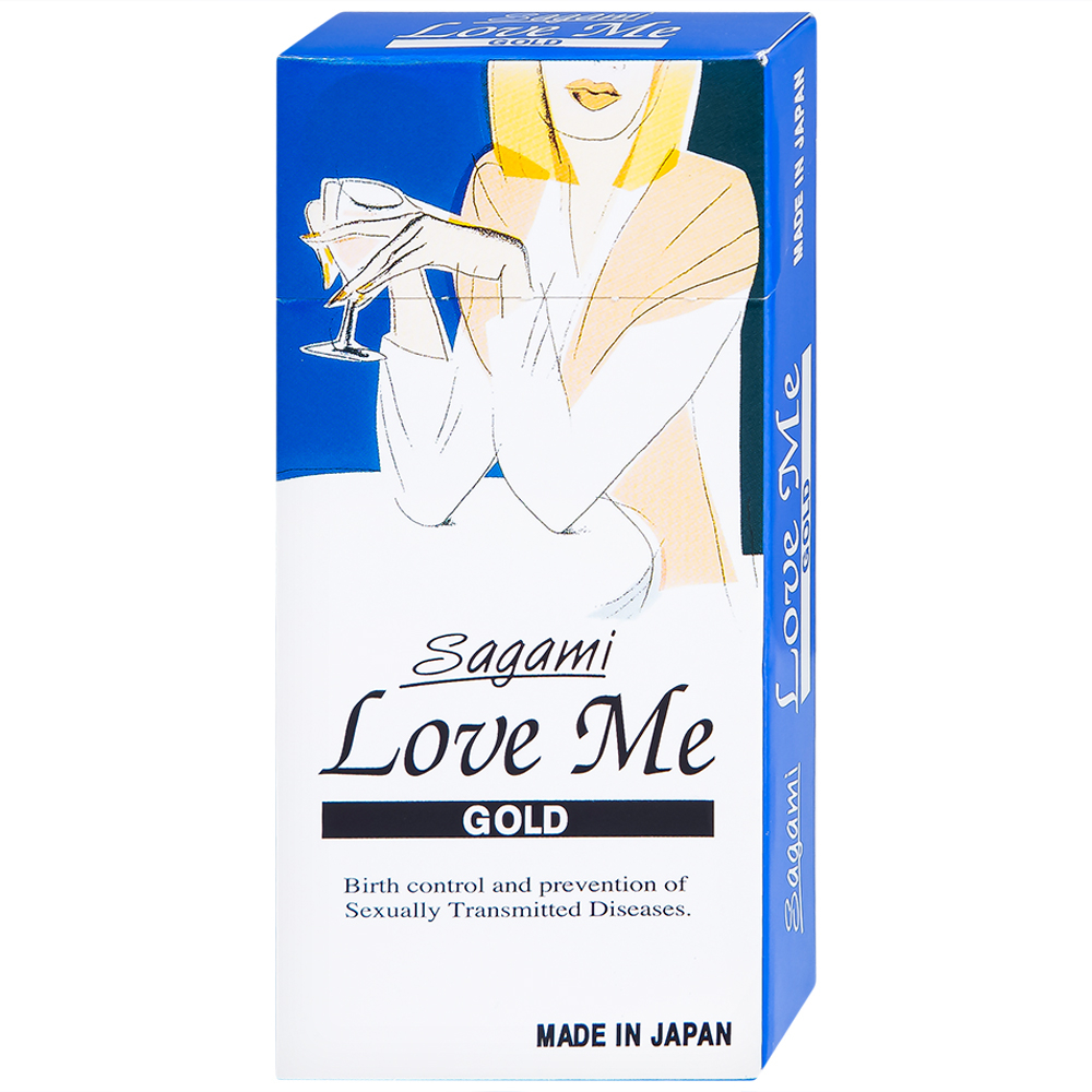 Hình ảnh Bao cao su Sagami Love Me Gold siêu mỏng, trơn, không màu không mùi (10 cái)