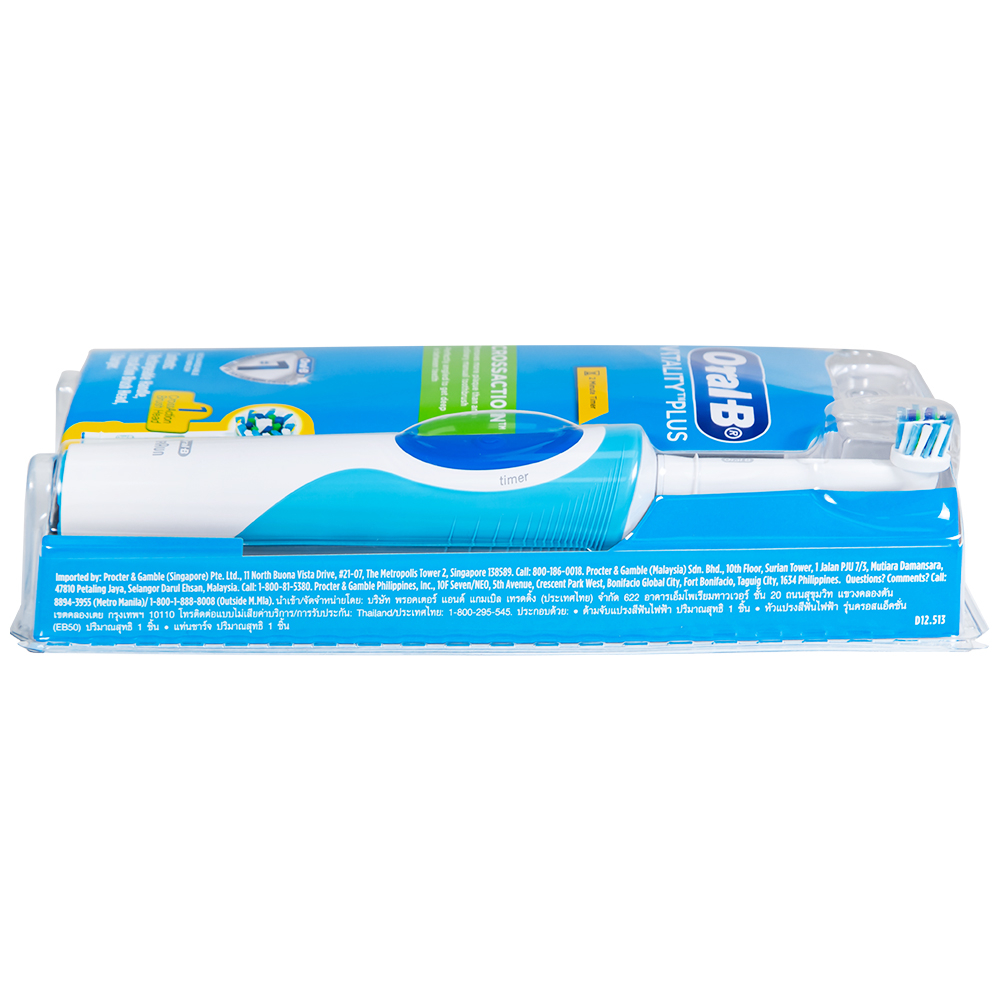 Hình ảnh Bàn chải đánh răng điện Oral-B Vitality Crossaction Blue làm sạch mảng bám trên răng