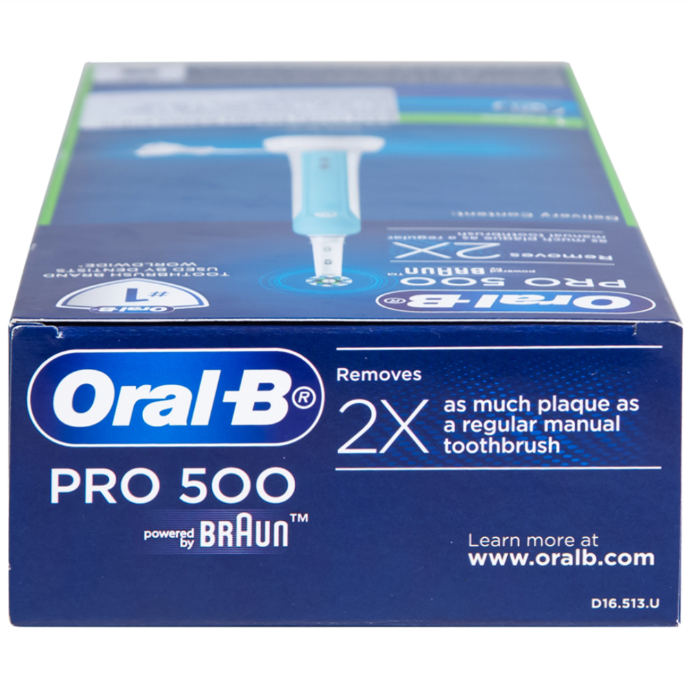 Hình ảnh Bàn chải đánh răng điện Oral-B Pro 500 Crossaction loại bỏ các mảng bám và vết ố trên răng