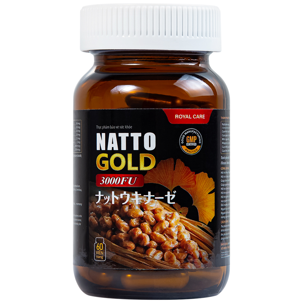 Hình ảnh Viên uống Natto Gold 3000FU Royal Care hỗ trợ hoạt huyết, tăng cường tuần hoàn não (60 viên)