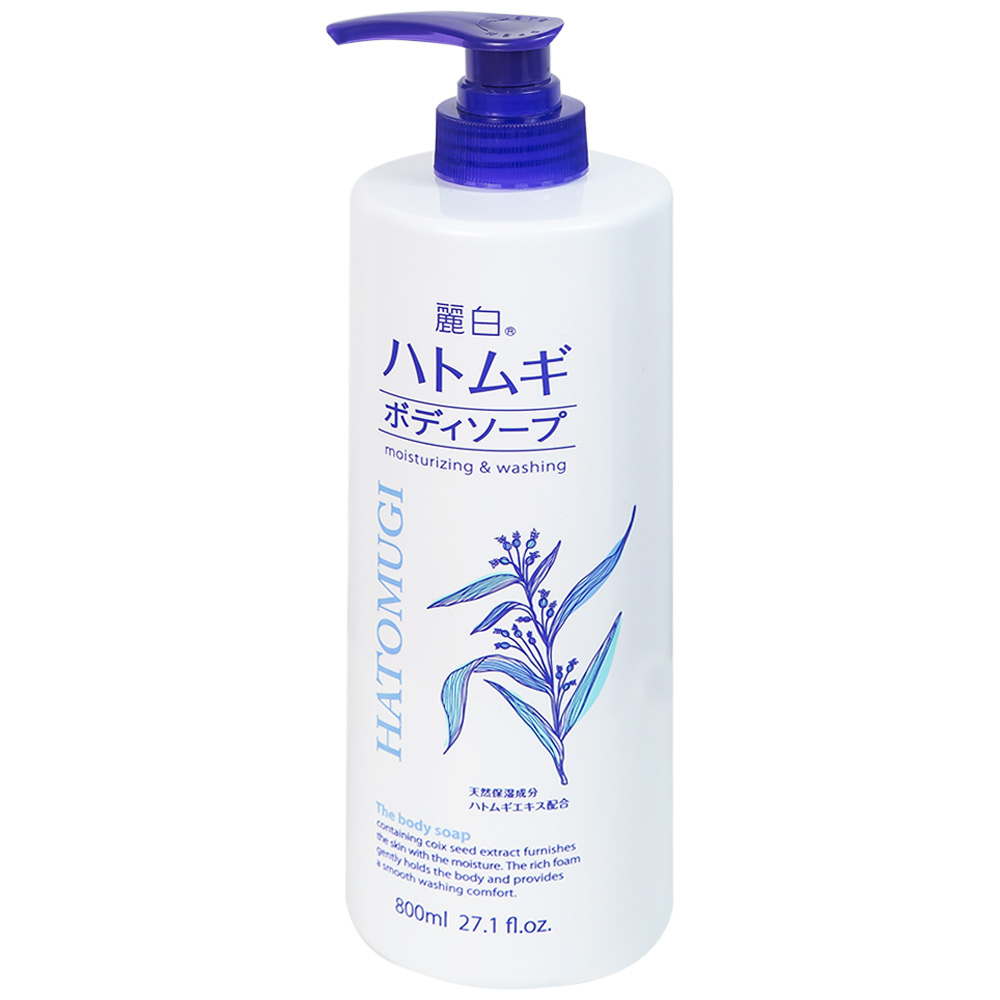 Hình ảnh Sữa tắm dưỡng ẩm và làm sáng da Reihaku Hatomugi Body Soap (800ml) 