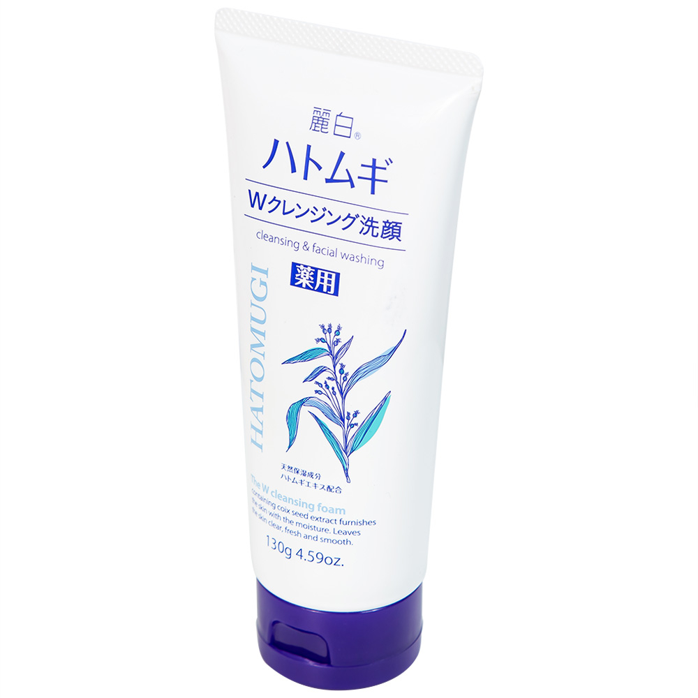 Hình ảnh Sữa rửa mặt tẩy trang Hatomugi Reihaku Hatomugi W Cleansing Foam làm sạch da, loại bỏ bụi bẩn (130g)