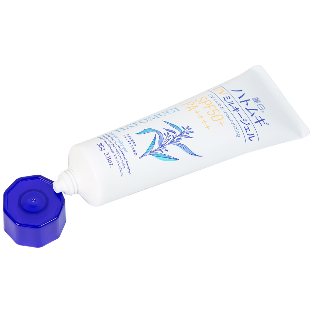 Hình ảnh Kem chống nắng, dưỡng ẩm và làm sáng da Reihaku Hatomugi UV Milky Gel SPF50+ PA++++ (80g)