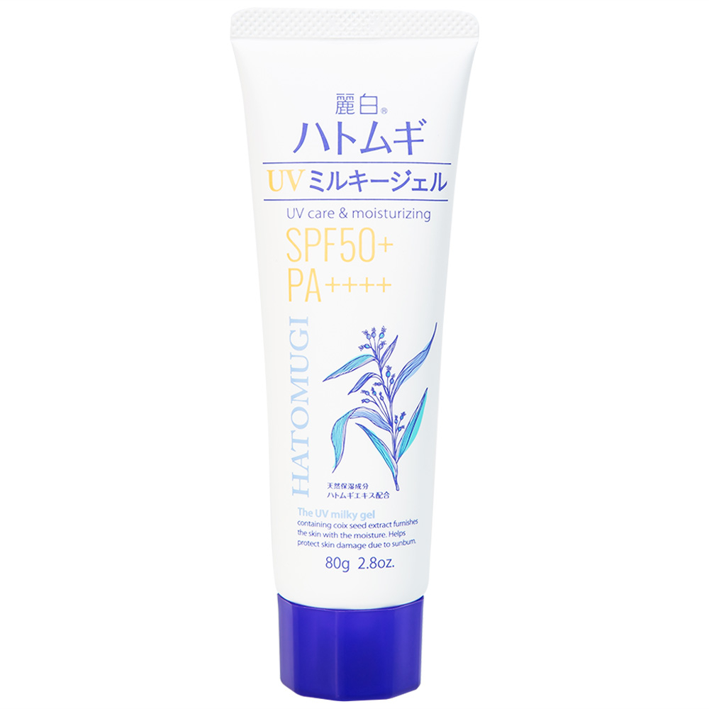 Hình ảnh Kem chống nắng, dưỡng ẩm và làm sáng da Reihaku Hatomugi UV Milky Gel SPF50+ PA++++ (80g)