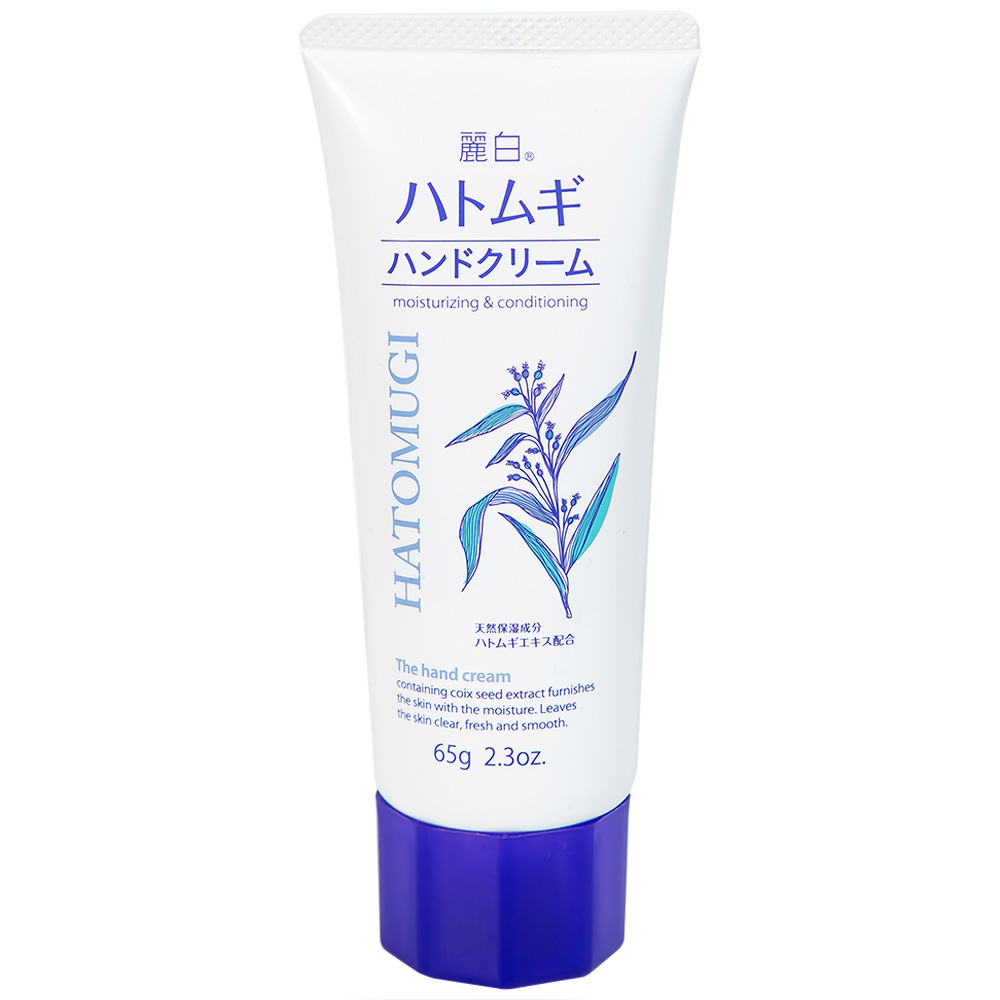 Hình ảnh Kem dưỡng ẩm mềm mịn và chống nhăn da tay Reihaku Hatomugi Hand Cream (65g)