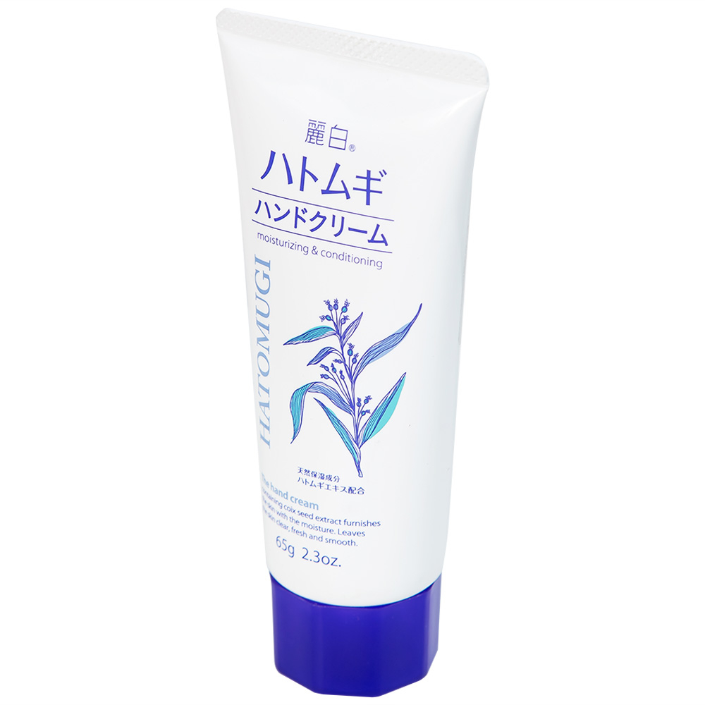 Hình ảnh Kem dưỡng ẩm mềm mịn và chống nhăn da tay Reihaku Hatomugi Hand Cream (65g)