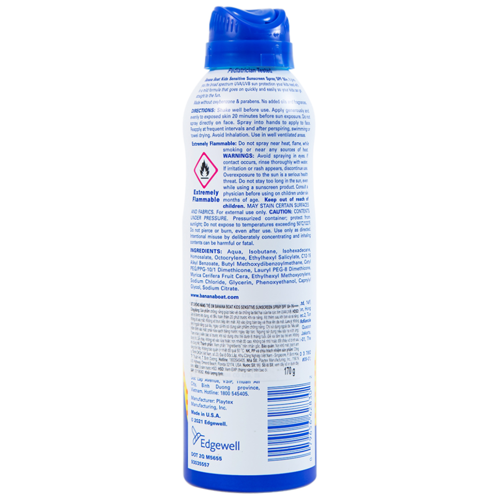 Hình ảnh Xịt chống nắng trẻ em Banana Boat Kids Sensitive Sunscreen Spray SPF50+ PA++++ dành cho toàn thân (170g)