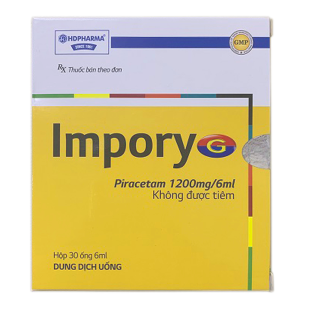 Hình ảnh Dung dịch uống Impory G HD Pharma điều trị bệnh do tổn thương não, thiếu máu cục bộ (30 ống x 6ml)