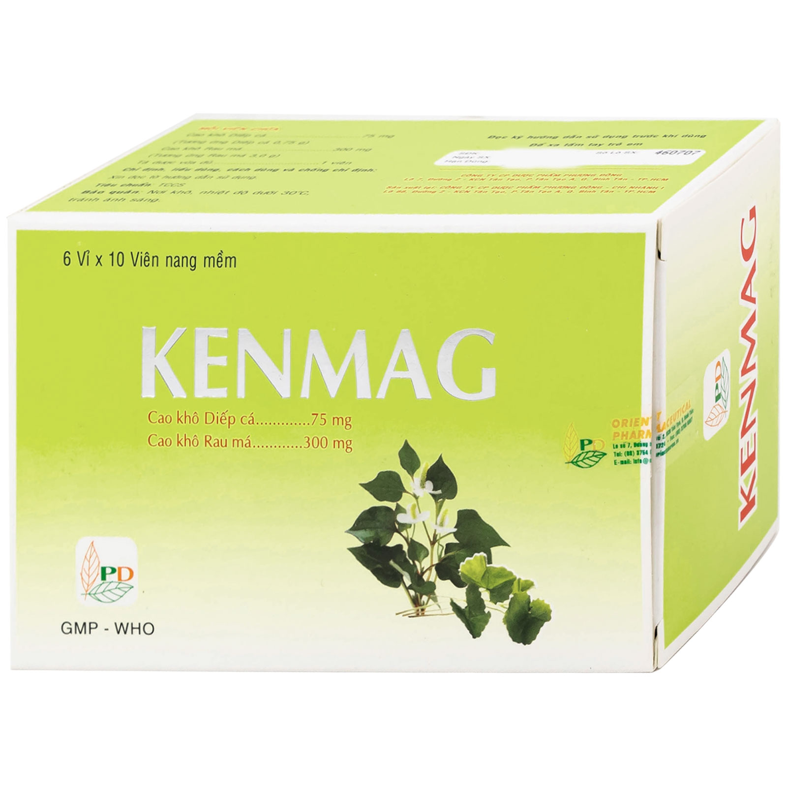 Thuốc Kenmag GMP phòng và hỗ trợ điều trị táo bón, giải nhiệt, thông tiểu (6 vỉ x 10 viên)