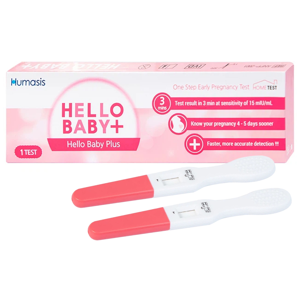 Que thử thai Hello Baby Plus Humasis cho kết quả nhanh trong 3 phút (1 que)