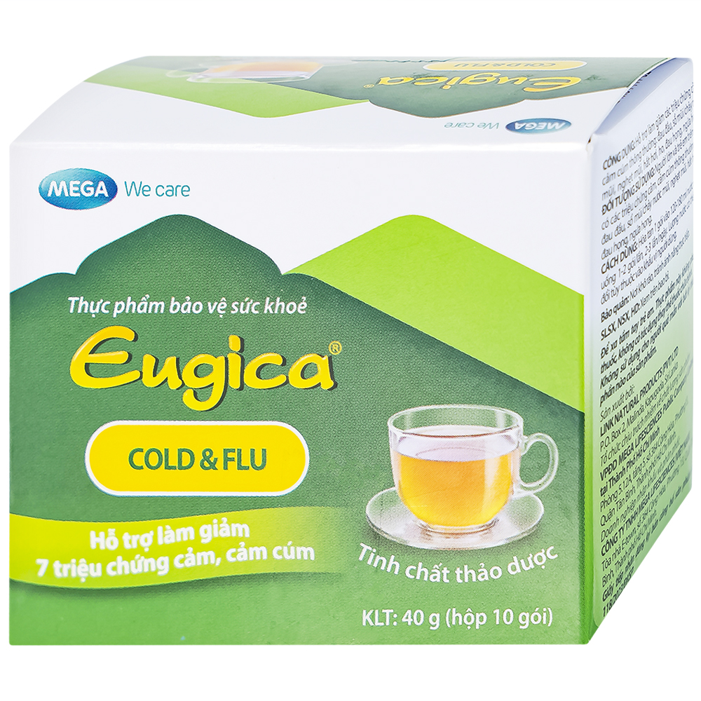 Tinh chất thảo dược Eugica Cold & Flu hỗ trợ giảm các triệu chứng cảm, cảm cúm (10 gói x 4g)