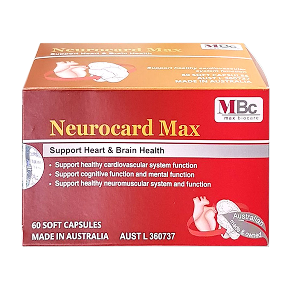 Viên uống Neurocard Max Luca Pharma hỗ trợ chức năng hệ tim mạch, tuần hoàn máu (6 vỉ x 10 viên)